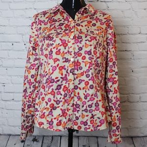 Old Navy 70's Floral Collared Button Up (L)